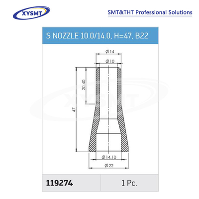 119274 S NOZZLE 10.0-14.0 H=47 B22 for Ersa Soldering machine spare part