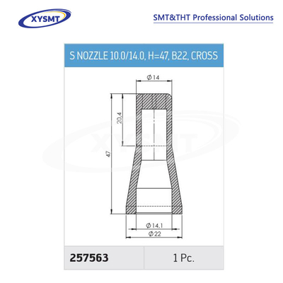 257563 S NOZZLE 10.0-14.0, H=47 B22 CROSS for Ersa Soldering machine spare part