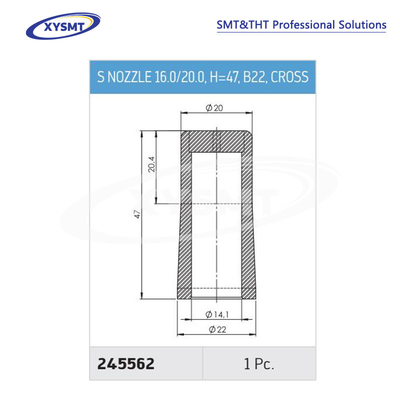 245562 S NOZZLE 16.0-20.0 H=47 B22 CROSS for Ersa Soldering machine spare part