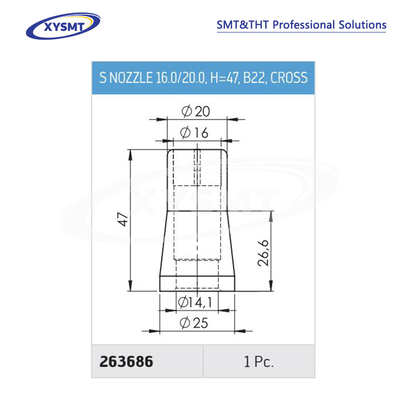 263686 S NOZZLE 16.0-20.0 H=47 B22 CROSS for Ersa Soldering machine spare part