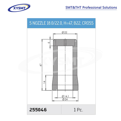 255046 S NOZZLE 18.0-22.0 H=47 B22 CROSS for Ersa Soldering machine spare part
