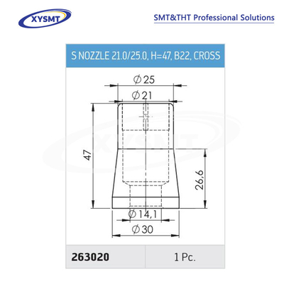 263020 S NOZZLE 21.0-25.0 H=47 B22 CROSS for Ersa Soldering machine spare part