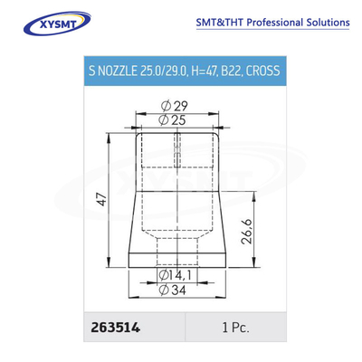 263514 S NOZZLE 25.0-29.0 H=47 B22 CROSS for Ersa Soldering machine spare part