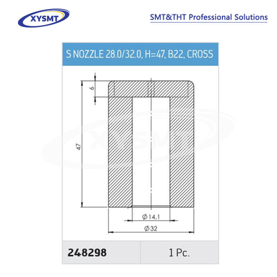 248298 S NOZZLE 28.0-32.0 H=47 B22 CROSS for Ersa Soldering machine spare part