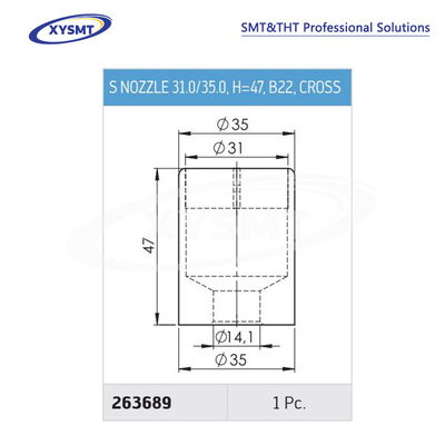 263689 S NOZZLE 31.0-35.0 H=47 B22 CROSS for Ersa Soldering machine spare part