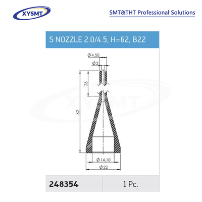 248354 S NOZZLE 2.0-4.5 H=62  B22 for Ersa Soldering machine spare part