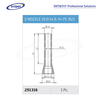 251316 S NOZZLE 10.0-14.0 H=75 B22 for Ersa Soldering machine spare part