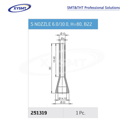 251319 S NOZZLE 6.0-10.0 H=80 B22 for Ersa Soldering machine spare part