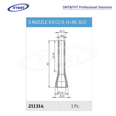 211314 S NOZZLE 8.0-12.0 H=80 B22 for Ersa Soldering machine spare part