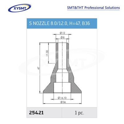 25421 S NOZZLE 8.0-12.0 H=47 B36 for Ersa Soldering machine spare part